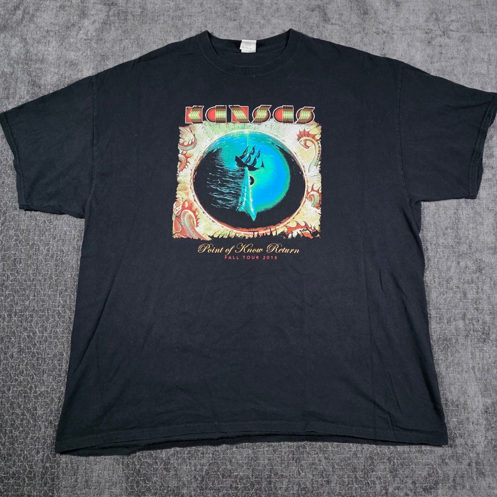 Kansas Band Point of Know Return 2018 Fall Tour Graphic T-Shirt Mens 2XL XXL